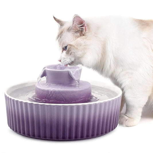 Ceramic Water Fountain 2.1 L Drinking Fountains Bowl for Cats and Dogs