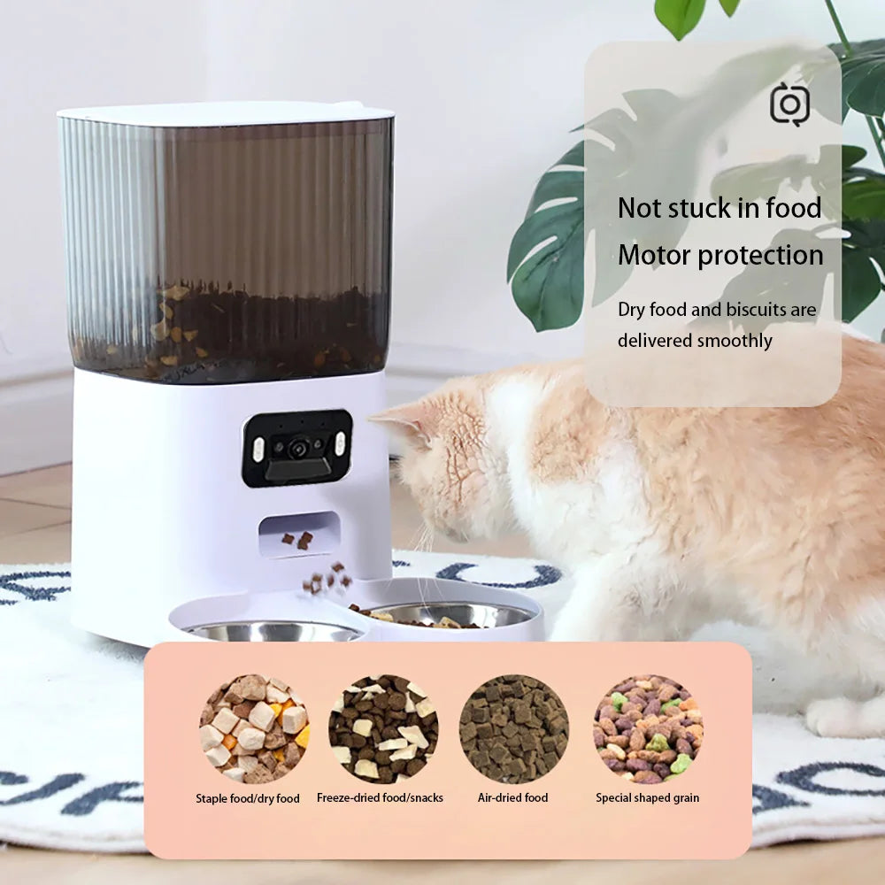 5L Smart WiFi Pet Feeder with Camera - Automatic Cat & Dog Food Dispenser